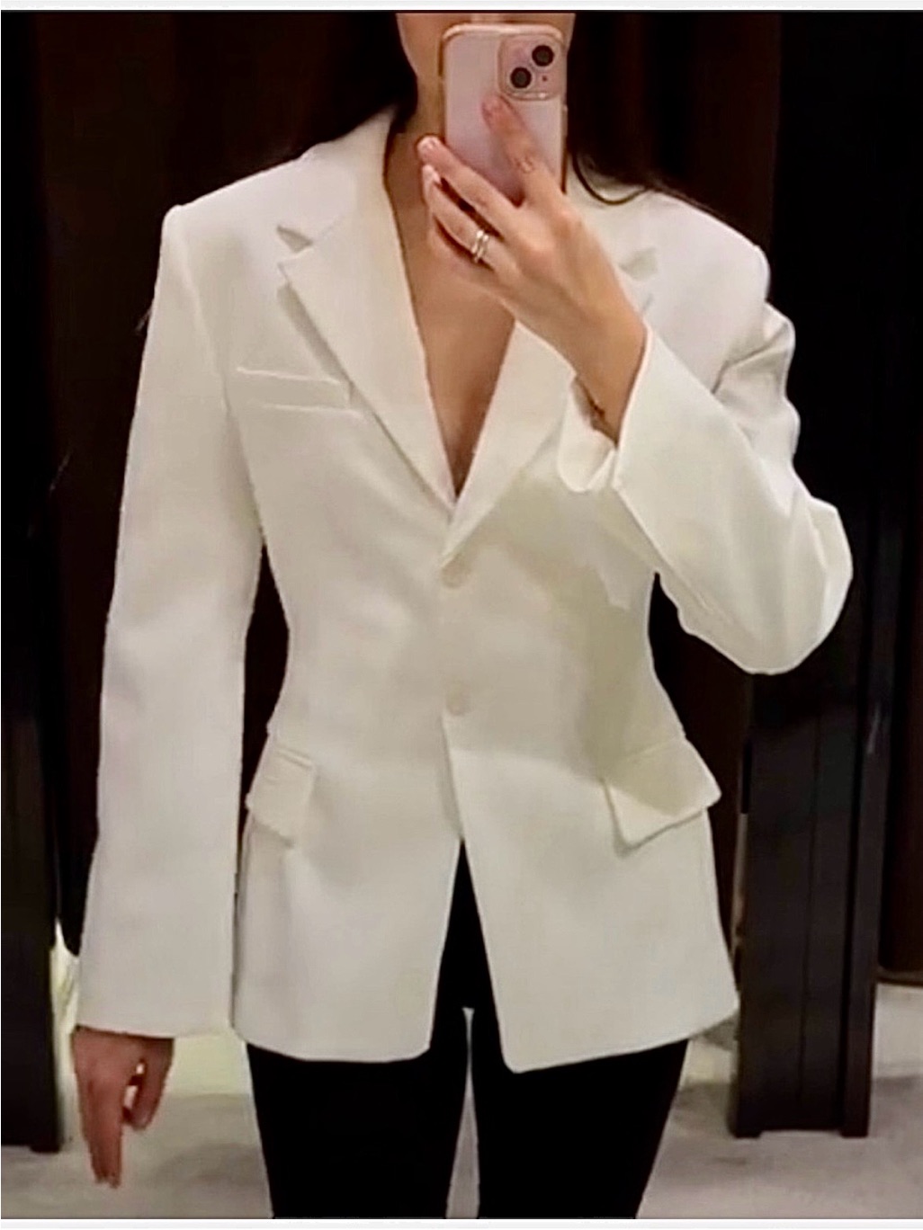 Zara Structured White Blazer Sz.L